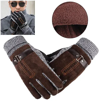 Mens Winter Warm Gloves Windproof Waterproof Fleece Lined Thermal Thicken Gloves • £5.39