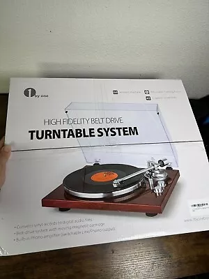 1 By One High Fidelity Belt Drive Turntable Vinyl Record Player Bluetooth  USB • $22.99