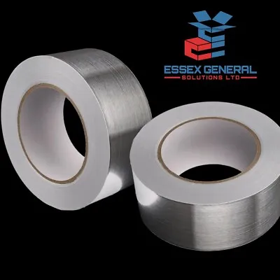 Aluminium/foil Tape 50m Thermal Conductivity Repair Silver Roll Multi-listing • £7.55