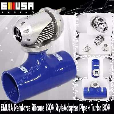 EMUSA BLUE 3  Reinforce Silicone Adapter SSQV Style Pipe+Turbo BOV For Civic • $55.99