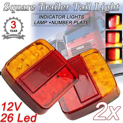 $17.99 • Buy 2X Submersible Trailer Tail Lights 26 LED Stop Tail Lights Kit Boat Lamp Truck