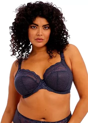 Elomi Charley Navy Underwired Stretch Plunge Bra EL4382 RRP £42 • $30.96