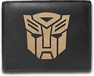 Transformers Genuine Cowhide Leather Laser Engraved Engraving Men Wallet Black • $45