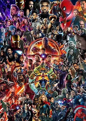 MARVEL AVENGERS SUPER HERO COMIC LARGE GIANT Poster A0 A1A2A3A4 FRAMED OPTION • £6.99