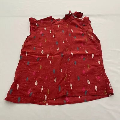 I Love H81 Womens Size L Large Red Sleeveless Flutter Sleeve Top Shirt 100% Silk • $12.82