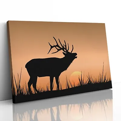 £124.95 • Buy Deer Stag Antlers Canvas Print Picture Framed Wall Art Poster Sunrise Animal