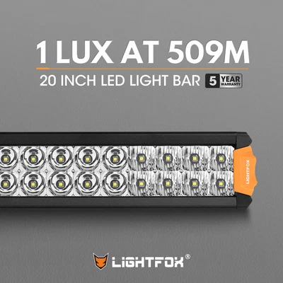 $79.95 • Buy LIGHTFOX 20inch Osram LED Light Bar Slim Dual Row Spot Flood Combo Lamp Offroad