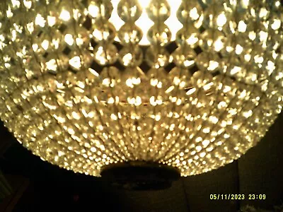 Vintage Crystal Chandelier Ceiling Flush Mount • $35