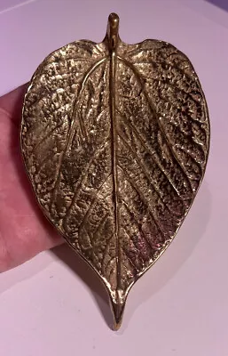 $42 • Buy 1948 VA Virginia Metalcrafters Mulberry Leaf Brass Dish CW 3-27 5” By 3” -C06