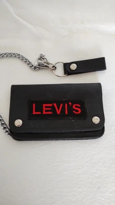 £15 • Buy Levi's Black Leather Biker Wallet With Chain