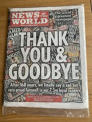 News Of The World Newspaper 10th July 2011 Last Ever Edition Complete Undamaged • £9.99