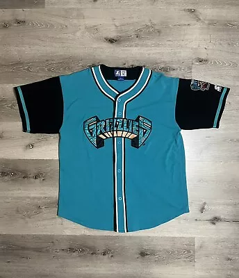 Vintage Starter Vancouver Grizzlies Baseball Jersey Turquoise Mens XL NBA Rare • $150