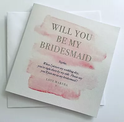 Will You Be My Bridesmaid Maid Card Maid Of Honour Flower Girl Witness Card • £3.65