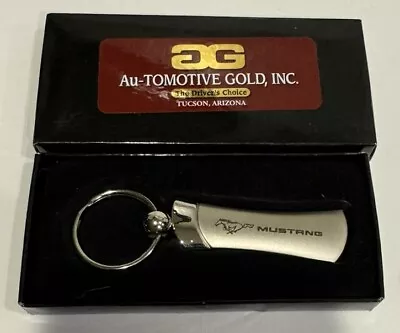 FORD MUSTANG Logo Blade Style Silver Metal Keychain • $9.95