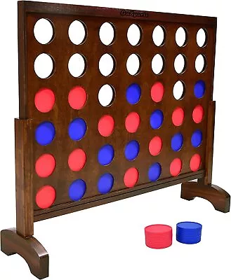 $94.99 • Buy GoSports 3 Foot Width Giant Wooden 4 In A Row Game Jumbo 4 Connect Family Fun 
