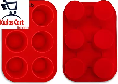 Deep Large 6 Cup Silicone Muffin Tray Cupcake Mould Tin Baking Yorkshire Pudding • £20.99