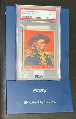 1933 Goudey Indian Gum #55 General George Armstrong Custer  PSA 2 Good • $340