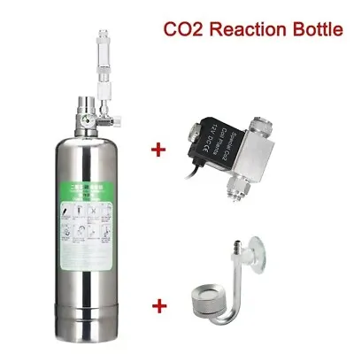 Aquarium CO2 Reaction Cylinder With CO2 Generator System Solenoid Valve Diffuser • £35.99