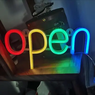 £18.05 • Buy LED Open Sign Lighting Light Neon Lights Battery Powered Lamp Cafe Window
