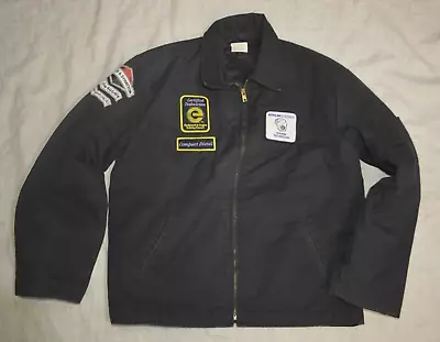 Dickies Jacket Mens S Black Lined Quilted Mechanic Kohler Brigss Patches Vintage • $74.99