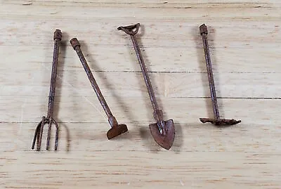 Dollhouse HALF SCALE Garden Tools 1:24 Scale Miniatures Fairy Garden Metal • $5.75