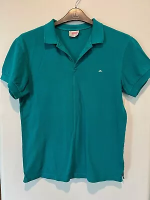 J Lindeberg Golf Polo Shirt Vintage Teal Blue Short Sleeve Mens Size Medium  • $25.99