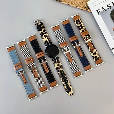 £8.99 • Buy Classic Canvas Denim Leather Strap For Google Pixel Watch Replacement Watch Band