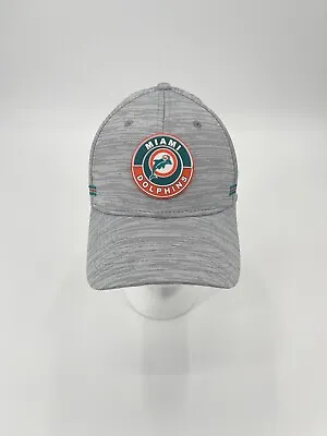 Miami Dolphins Throwback Rubber Logo All Grey W/ Aqua Brim *flex Fit* Hat • $24.99