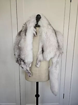 Full Blue Fox Fur Pelt Stole Wrap • $149.99