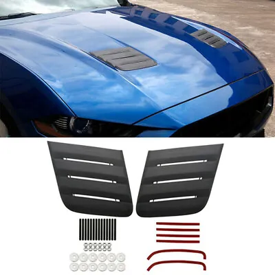 2pcs ABS Black Front Engine Hood Air Vent Cover Trim For Ford Mustang 2018-2019 • $35.99