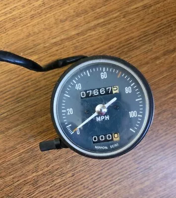 Vintage Motorcycle Nippon Seiki Speedometer Speedo Gauge Clock 110 Mph • $25