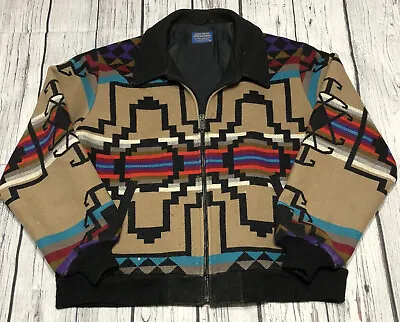 $350 • Buy Rare Vintage Pendleton High Grade Western Wear Navajo Aztec Wool Jacket Mens XL