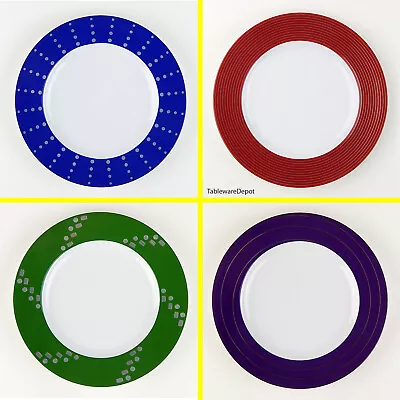 Set Of 4 Accent Salad Plates SUPERB! Mikasa Cheers Blue Purple Red Green • $16.77