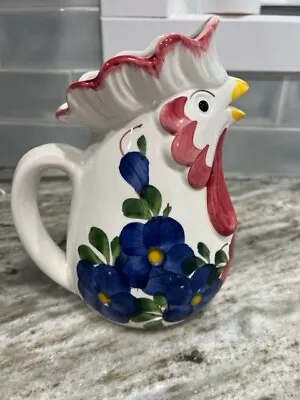 Hand Made Italian Rooster Pitcher Majolica Rivignano Fabbro • $29