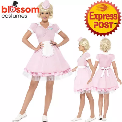 $49.95 • Buy CA163 1950's Diner Girl Waitress Rock N Roll Nifty Soda Pop Fancy Dress Costume