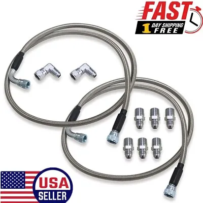 SS Braided Transmission Cooler Hose Lines Fittings TH350/700R4/TH400 52  Length • $31.59