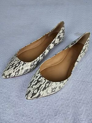 Vince Camuto Fenella Snake Print Leather Flats Size 9.5M • $19.99