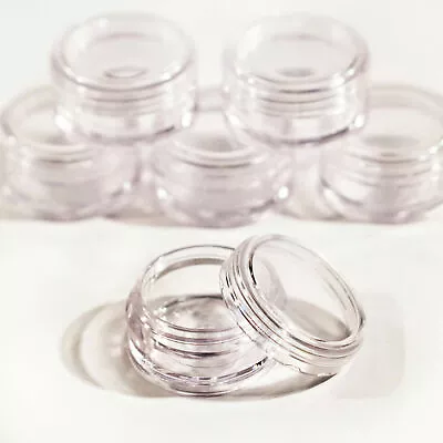 5ml 5 Gram Craft Jars Pots With Clear Lids Samples Glitter Travel Cosmetics Jdc • £11.44