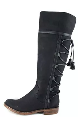 Women's XOXO Selby Synthetic Black Knee High Boots-New-Lace Up Back-Sz 5.5-Nice • $39.99