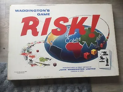 VINTAGE WADDINGTONS RISK BOARD GAME PLAYING PIECES NEAR COMPLETE Retro Strategy • £16.49