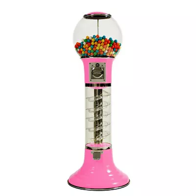 Wiz-Kid Spiral Gumball Machine Pink Clear Track Color 25 Cents Coin Mech • $929.99