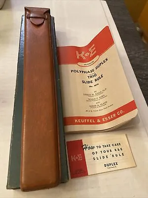 K&E 4070-3 Log Log Duplex Trig Slide Rule With Leather Case Manual Box Nice! AA • $36