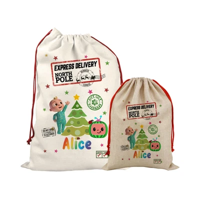 £8.99 • Buy Santa Sack Father Christmas Bag Personalised 1st First Stocking Gift CoComelon