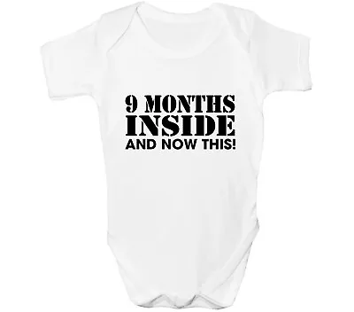 9 Months Inside Baby Grow Vest Announcement Fun Shower Gift • £6.99