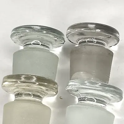 4 Pieces Antique Flat Top Apothecary Clear Glass Bottle Stoppers 1  E • $20.94