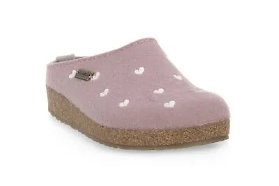 HAFLINGER Grizzly Cuoricini Rosenholz PINK Hearts Arch Support Slipper 8 EU 3 9 • £94.50