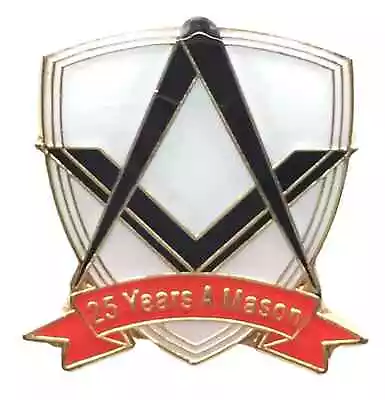 25 Years A Mason Masonic Commemorative Lapel Pin Badge No G • £6.75