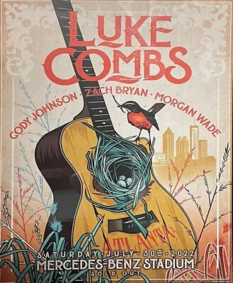 $150 • Buy Luke Combs ATLANTA Concert Poster - July 30, 2022