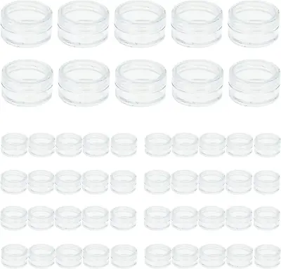 50 Pcs Empty Plastic Cosmetic Jars 5ml Sample Containers Pots Bottles With Jar • £10.78