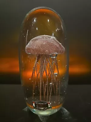 Vtg Murano Art Glass Pink Jellyfish 6.3  Paperweight 2.7 Lbs! • $39.98